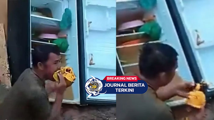 [VIDEO] Viral! Bapak Temukan Kulkas Hanyut dan Makan Isinya Usai Bantu Evakuasi Warga